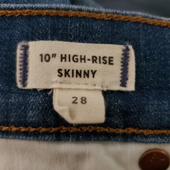 Madewell 10 Inch High Rise Skinny  Raw Hem Jeans Size 28 - Picture 7 of 12